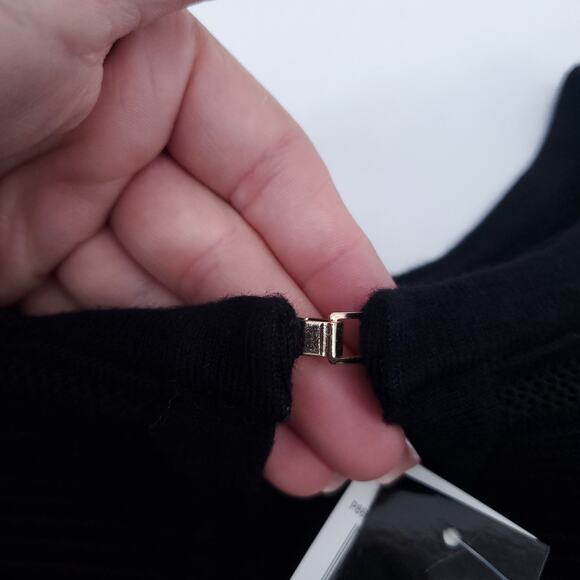 Premise Mod Versatile Minimal Crop Black Textured Short Sleeve Cardi Jacket XS - Picture 4 of 10